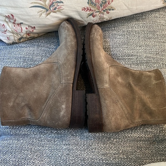 NDC Ankle Boots Booties Womens Tan Suede Side Leather Zip Tassel Handmade 37.5 - Picture 5 of 8